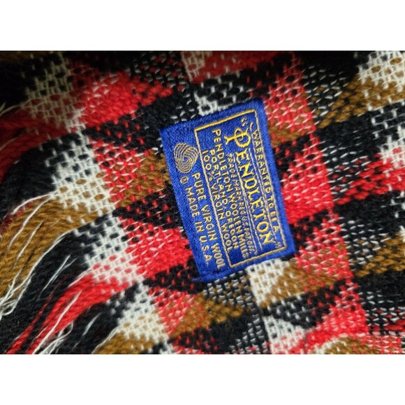 Vintage 100 Percent Virgin Wool Aztec Blanket 72x50 W/tassels Good Condition - Picture 10 of 10